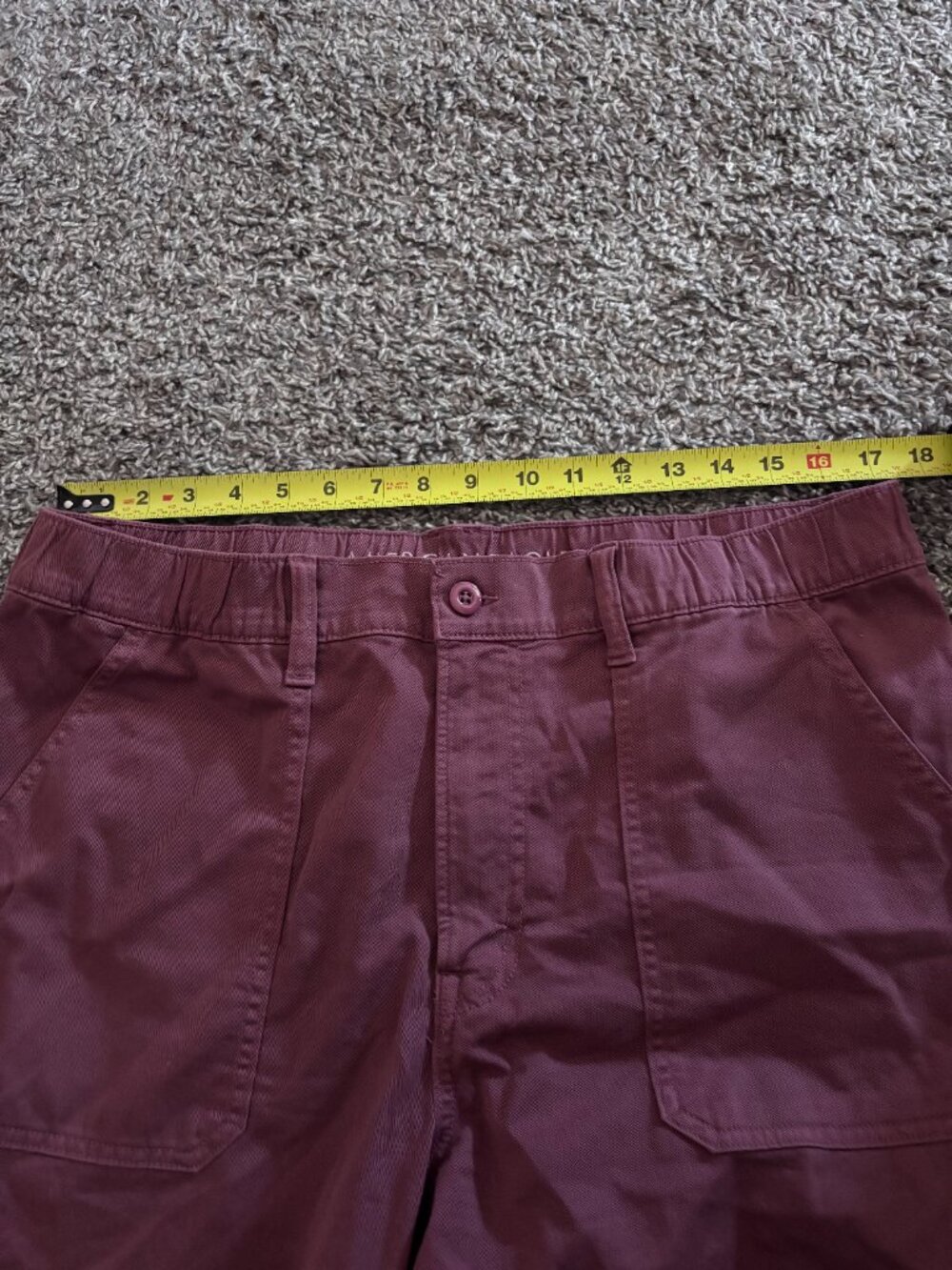 American Eagle Stretch Ex-Boyfriend Pant Mauve Low Rise Baggy Relaxed Fit Large - Picture 3 of 5